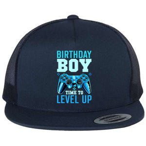 Birthday Boy Time To Level Up Matching Video Gamer Birthday Flat Bill Trucker Hat