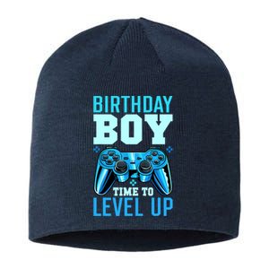 Birthday Boy Time To Level Up Matching Video Gamer Birthday Sustainable Beanie