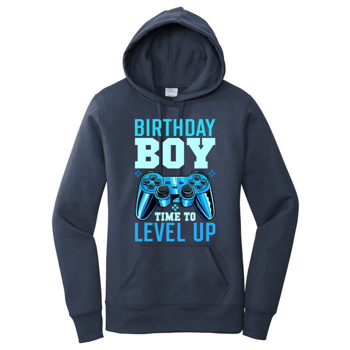 Birthday Boy Time To Level Up Matching Video Gamer Birthday Women's Pullover Hoodie