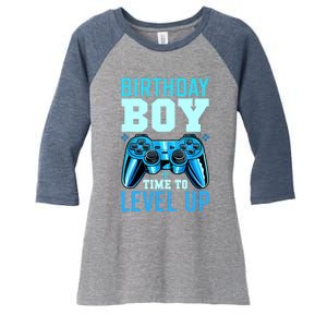 Birthday Boy Time To Level Up Matching Video Gamer Birthday Women's Tri-Blend 3/4-Sleeve Raglan Shirt