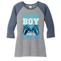 Birthday Boy Time To Level Up Matching Video Gamer Birthday Women's Tri-Blend 3/4-Sleeve Raglan Shirt