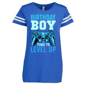 Birthday Boy Time To Level Up Matching Video Gamer Birthday Enza Ladies Jersey Football T-Shirt