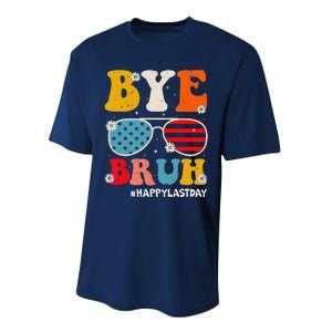 Bye Bruh Teachers Happy Last Day Of School Summer Funny Performance Sprint T-Shirt