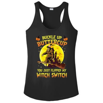 Bigfoot Buckle Up Buttercup You Just Flipped Ladies PosiCharge Competitor Racerback Tank