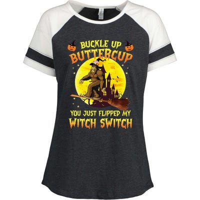 Bigfoot Buckle Up Buttercup You Just Flipped Enza Ladies Jersey Colorblock Tee