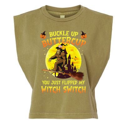 Bigfoot Buckle Up Buttercup You Just Flipped Garment-Dyed Women's Muscle Tee