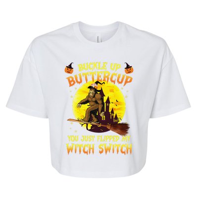 Bigfoot Buckle Up Buttercup You Just Flipped Bella+Canvas Jersey Crop Tee