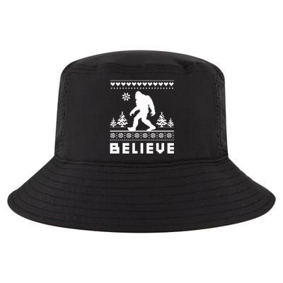 Bigfoot Believe Ugly Christmas Sweater Sasquatch Cool Comfort Performance Bucket Hat