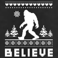 Bigfoot Believe Ugly Christmas Sweater Sasquatch Cool Comfort Performance Bucket Hat