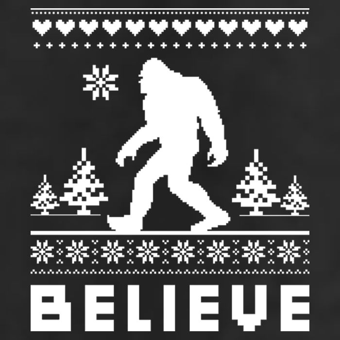 Bigfoot Believe Ugly Christmas Sweater Sasquatch Cool Comfort Performance Bucket Hat