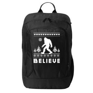 Bigfoot Believe Ugly Christmas Sweater Sasquatch City Backpack