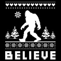 Bigfoot Believe Ugly Christmas Sweater Sasquatch Bucket Hat