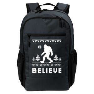 Bigfoot Believe Ugly Christmas Sweater Sasquatch Daily Commute Backpack