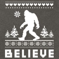 Bigfoot Believe Ugly Christmas Sweater Sasquatch Cotton Canvas Backpack