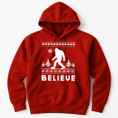 Bigfoot Believe Ugly Christmas Sweater Sasquatch Hoodie