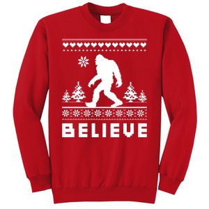 Bigfoot Believe Ugly Christmas Sweater Sasquatch Sweatshirt