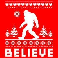 Bigfoot Believe Ugly Christmas Sweater Sasquatch Sweatshirt