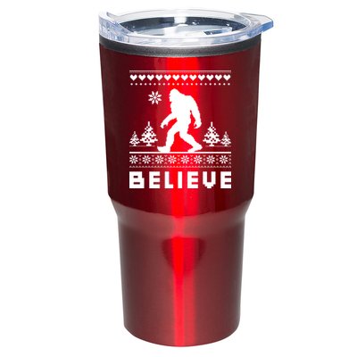 Bigfoot Believe Ugly Christmas Sweater Sasquatch Tumbler