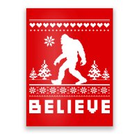 Bigfoot Believe Ugly Christmas Sweater Sasquatch Poster