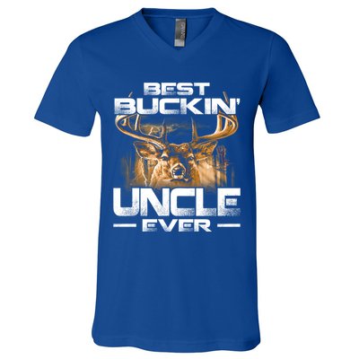 Best Buckin Uncle Ever Deer Hunting Bucking Father Gift V-Neck T-Shirt