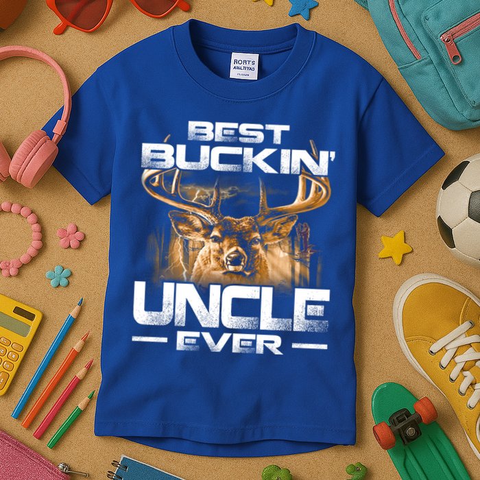Best Buckin Uncle Ever Deer Hunting Bucking Father Gift Kids T-Shirt