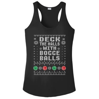 Bocce Balls Ugly Christmas Pattern Italian Gift Ladies PosiCharge Competitor Racerback Tank