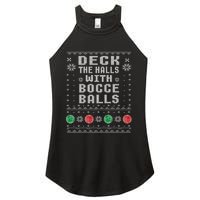 Bocce Balls Ugly Christmas Pattern Italian Gift Women’s Perfect Tri Rocker Tank