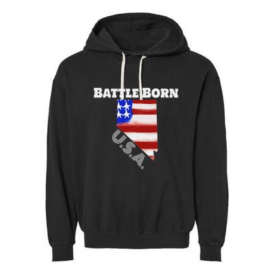 Battle Born Usa Nevada State Garment-Dyed Fleece Hoodie