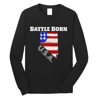 Battle Born Usa Nevada State Long Sleeve Shirt