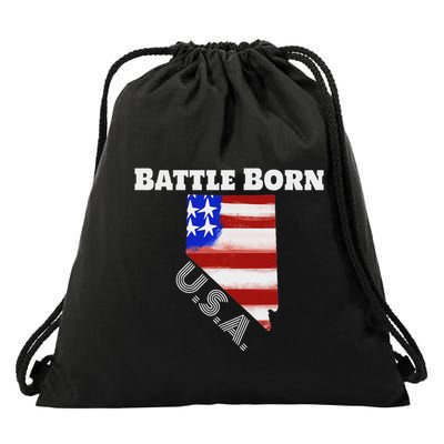 Battle Born Usa Nevada State Drawstring Bag