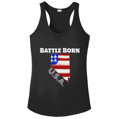 Battle Born Usa Nevada State Ladies PosiCharge Competitor Racerback Tank