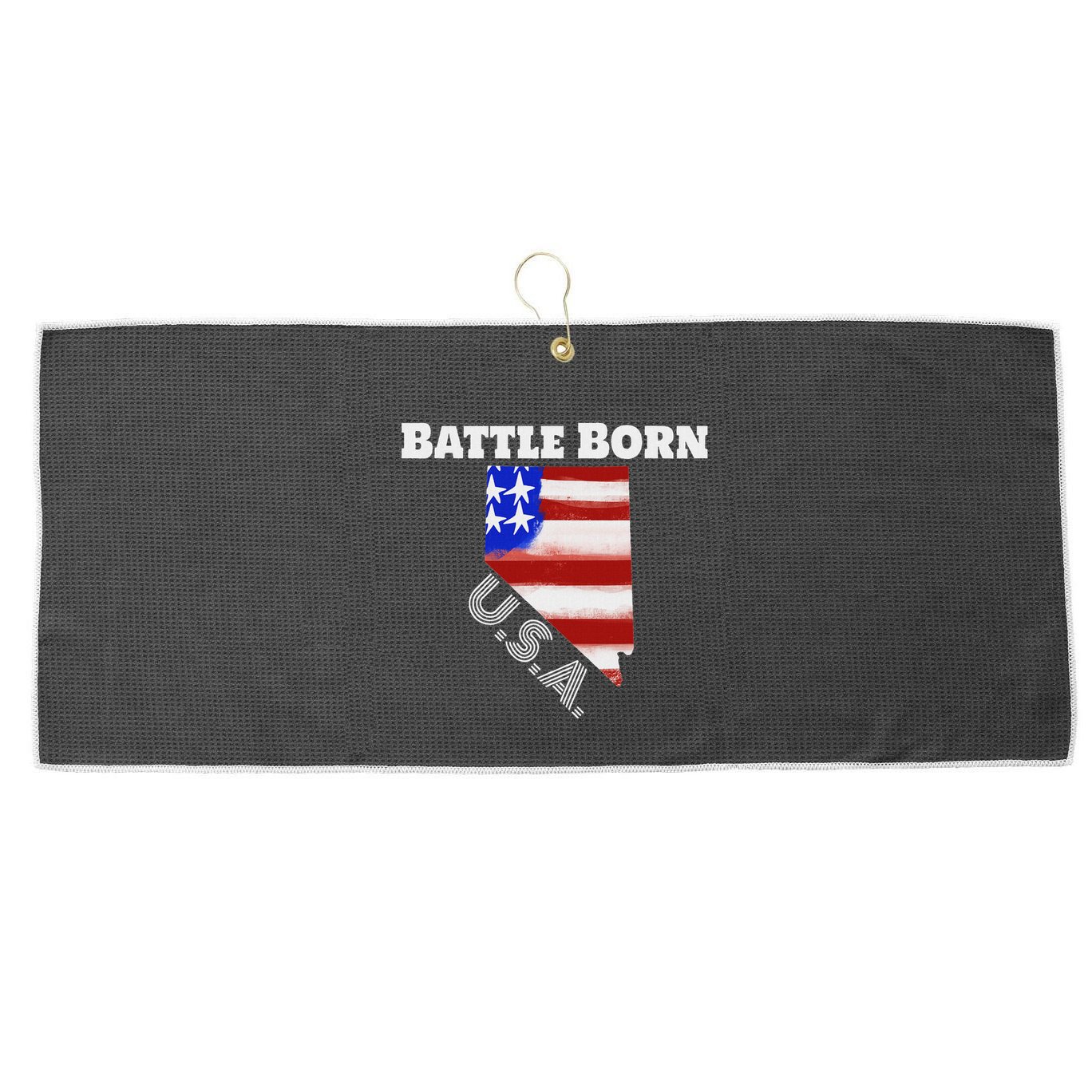 Battle Born Usa Nevada State Large Microfiber Waffle Golf Towel