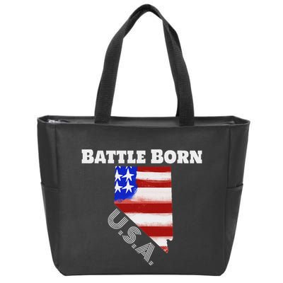 Battle Born Usa Nevada State Zip Tote Bag