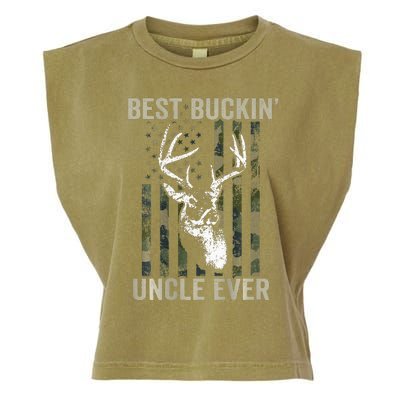 Best Buckin Uncle Ever Whitetail Buck Deer USA ON BACK Garment-Dyed Women's Muscle Tee