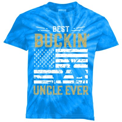 Best Buckin Uncle Ever Funny Gift Deer Hunter Cool Hunting Cute Gift Kids Tie-Dye T-Shirt