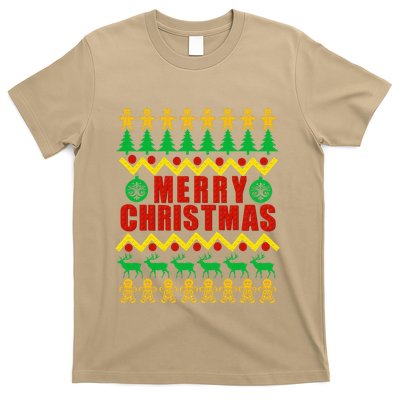 Building Bricks Ugly Sweater Style Merry Christmas Matching T-Shirt
