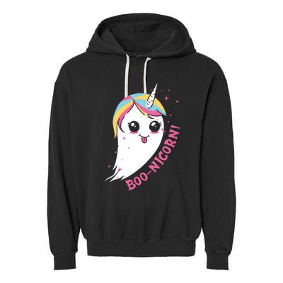 Boonicorn BooNicorn Unicorn Ghost Funny Cute Halloween Boo! Gift Garment-Dyed Fleece Hoodie