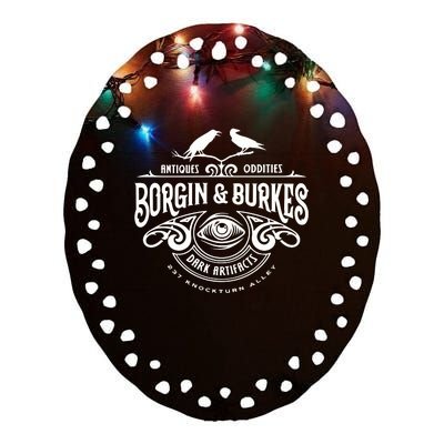 Borgin & Burkes Unusual And Ancient Wizarding Artefacts. Wizard Ceramic Oval Ornament