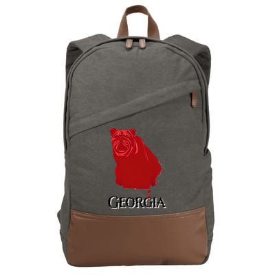 Bulldog/Georgia Cotton Canvas Backpack