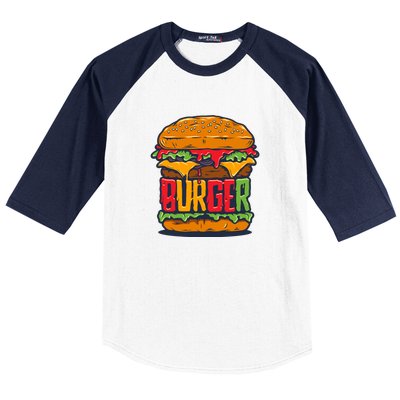 Burger Baseball Sleeve Shirt