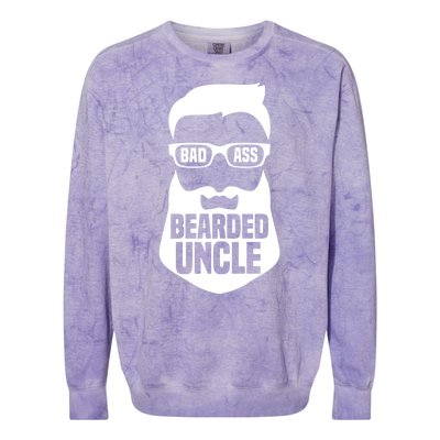 Badass Bearded Uncle Colorblast Crewneck Sweatshirt