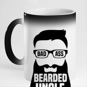 Badass Bearded Uncle 11oz Black Color Changing Mug