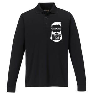 Badass Bearded Uncle Performance Long Sleeve Polo