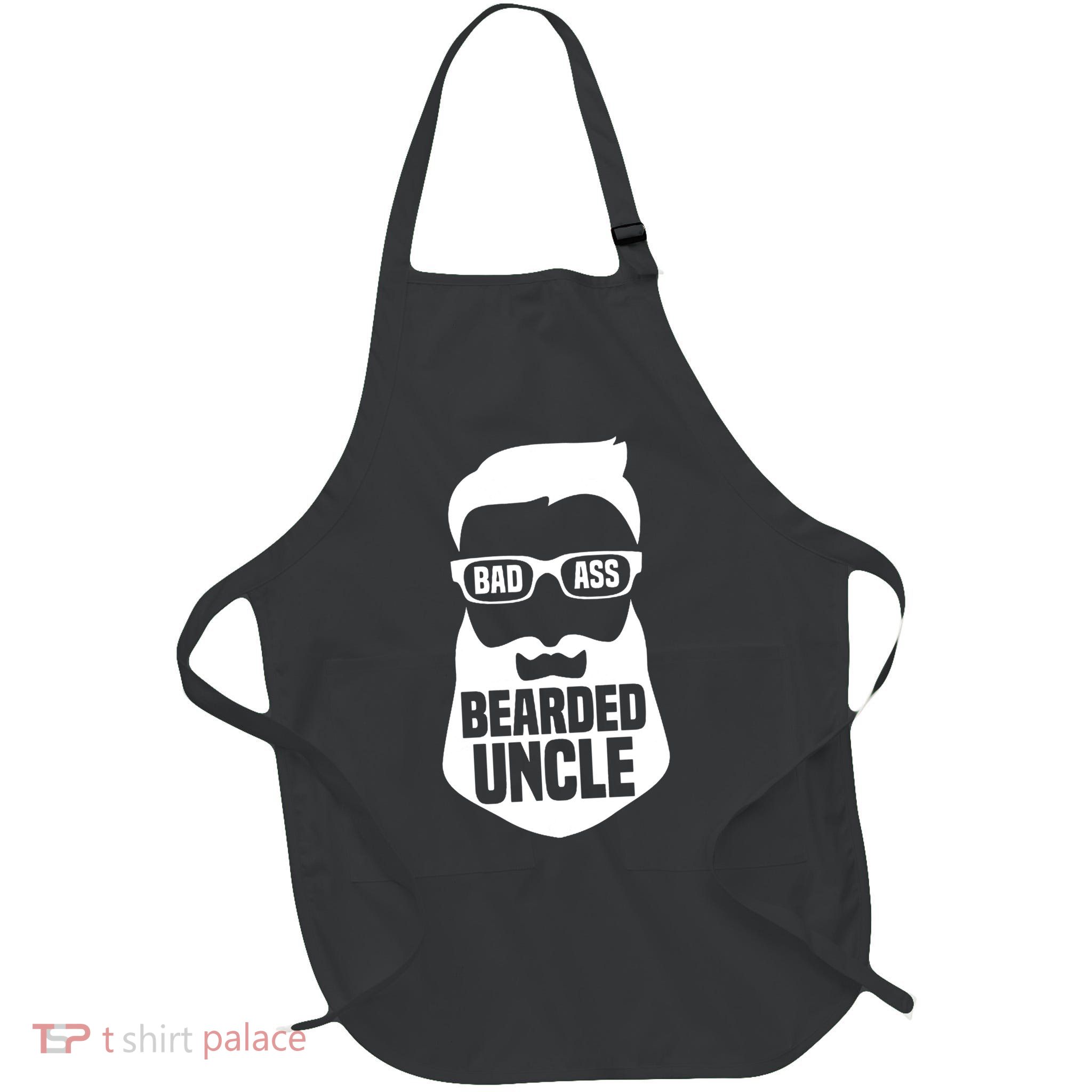 Badass Bearded Uncle Full-Length Apron With Pockets