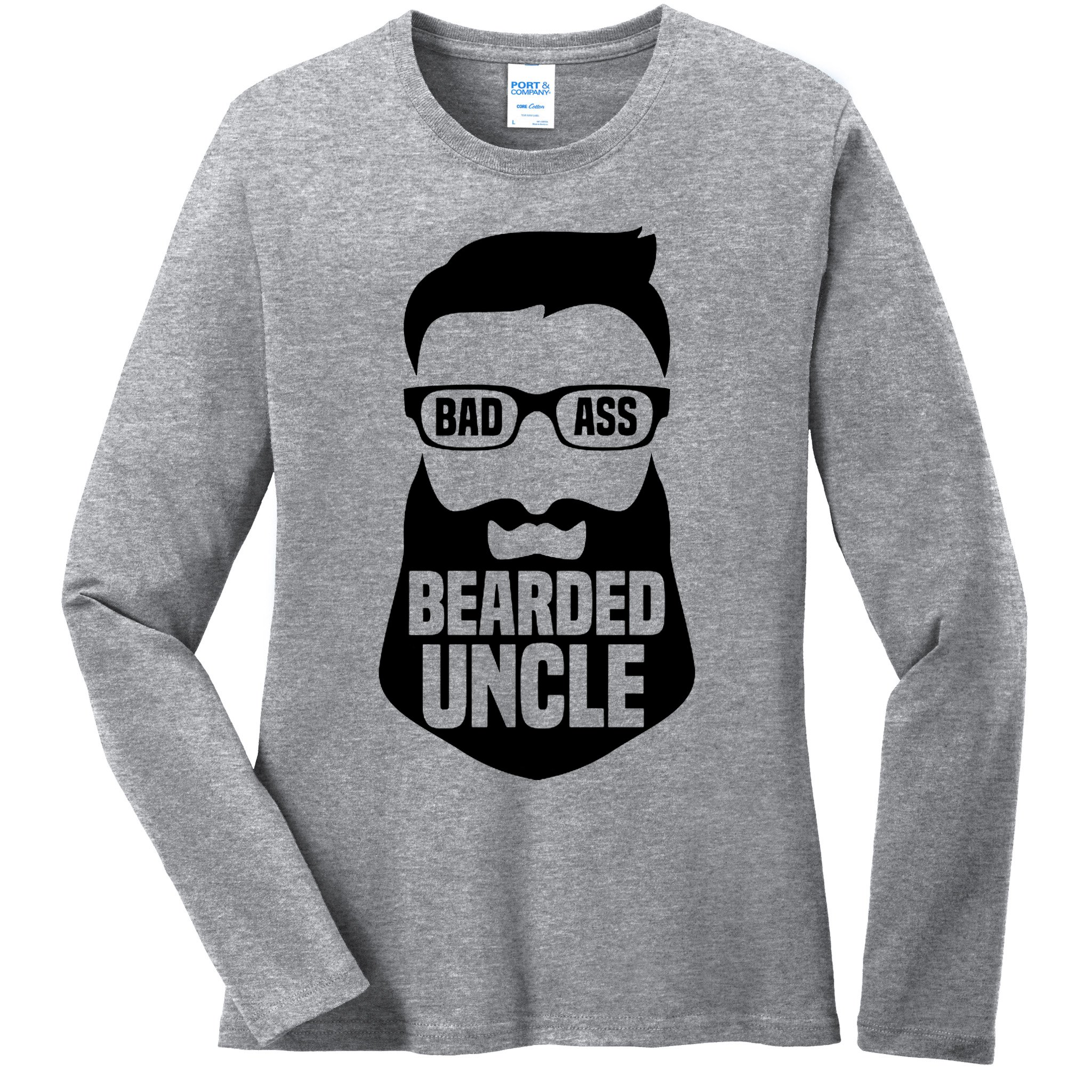 Badass Bearded Uncle Ladies Long Sleeve Shirt