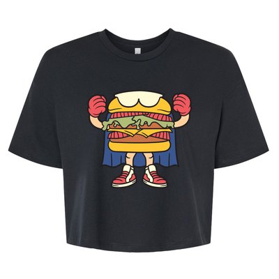 Burger Bella+Canvas Jersey Crop Tee