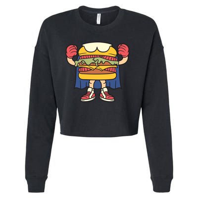 Burger Cropped Pullover Crew