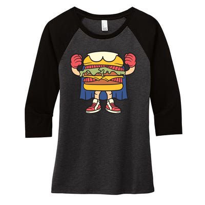 Burger Women's Tri-Blend 3/4-Sleeve Raglan Shirt