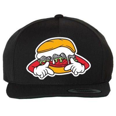 Burger Wool Snapback Cap