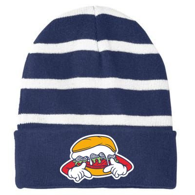 Burger Striped Beanie with Solid Band